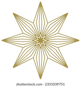 Abstrakter Rahmenvektor in Gold. Einziger Hintergrund.
Weihnachtssymbol für die Geburt Jesu.
Gebraucht für Hintergrund, Tapete, Einladung, Kalender, Grußkarten etc.