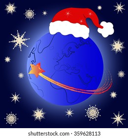 Christmas Star. Around globe.