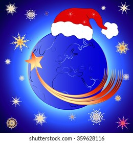 Christmas Star. Around globe.