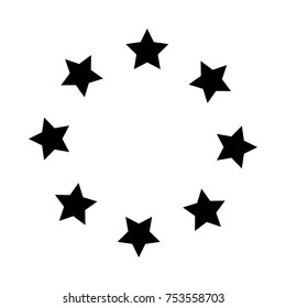 christmas star circle frame decoration festive vector illustration