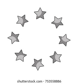 christmas star circle frame decoration festive vector illustration