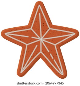 christmas star cookie over white
