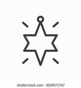 Christmas star decoration vector icon on white background
