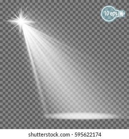 Christmas star with a directional beam of light.