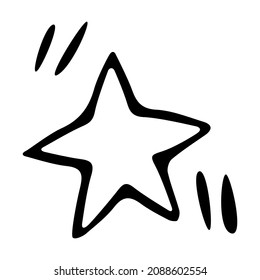 Christmas star doodle illustration hand drawn style