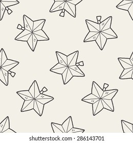 Christmas star doodle seamless pattern background