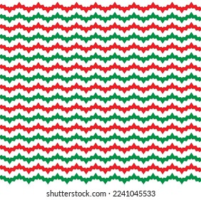 Christmas star dot pattern. Red star and white dot pattern on green background. Christmas theme color fabric and textile design.