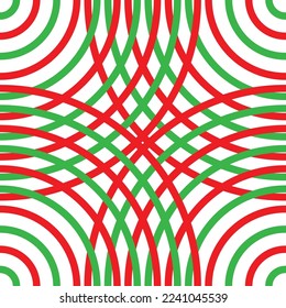Christmas star dot pattern. Red star and white dot pattern on green background. Christmas theme color fabric and textile design.
