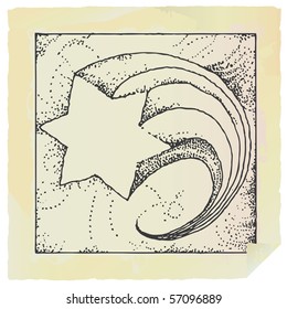 Christmas star drawing letter paper