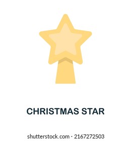 Icono plano de la Estrella de Navidad. Signo de elemento coloreado de la colección de navidades. Icono de Estrella de Navidad plana para diseño web, infografía y más.