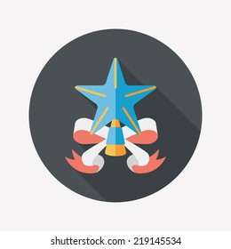 Christmas star flat icon with long shadow,eps10