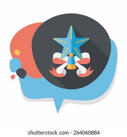 Christmas star flat icon with long shadow,eps10