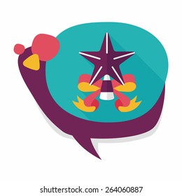 Christmas star flat icon with long shadow,eps10
