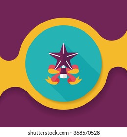 Christmas star flat icon with long shadow,eps10