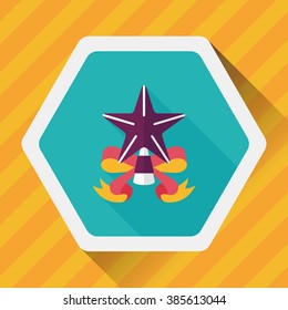 Christmas star flat icon with long shadow,eps10