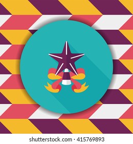 Christmas star flat icon with long shadow,eps10