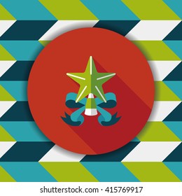 Christmas star flat icon with long shadow,eps10