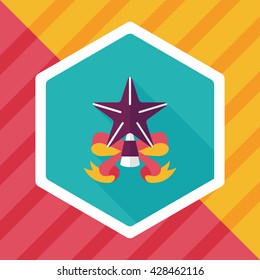Christmas star flat icon with long shadow,eps10