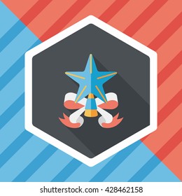 Christmas star flat icon with long shadow,eps10