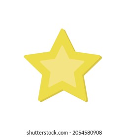 Weihnachtsstern, flaches Vektorbild. ein goldener Stern auf weißem, isoliertem Hintergrund. Symbol, Sternsymbol