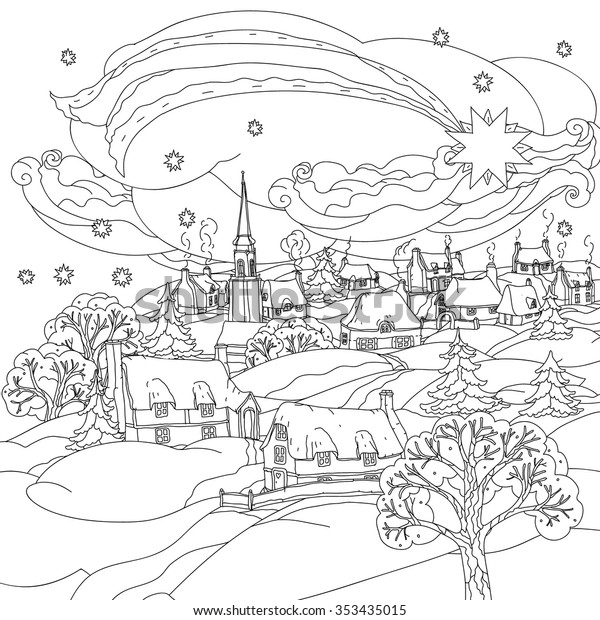 Winter Village Coloring Pages - Coloring Pages Free