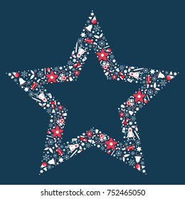 Christmas star frame composition