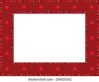 Christmas Star Frame-Christmas star patterned frame with beaded mosaic border 