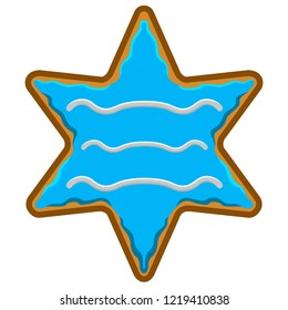 Christmas star gingerbread cookie. Vector illustration design