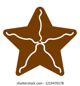 Christmas star gingerbread cookie. Vector illustration design