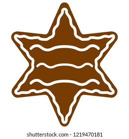Christmas star gingerbread cookie. Vector illustration design