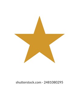 Christmas Star golden - 5 point star - isolated on white - vector illustration