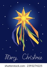 Christmas star. Christmas greeting card. Vector