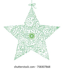 christmas star hand drawn
