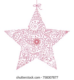 christmas star hand drawn