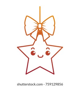 christmas star hanging kawaii character