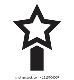 christmas star icon black and isolated vector illustration