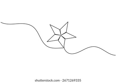 Icono de estrella de Navidad continuo de una línea de dibujo decoración de vacaciones minimalista sobre fondo blanco