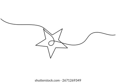 Weihnachtsstern-Symbol durchgehende einzeilige Zeichnung minimalistische Feiertagsdekoration auf weißem Hintergrund