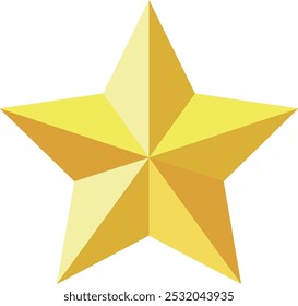 Christmas star icon. Golden decoration cartoon symbol