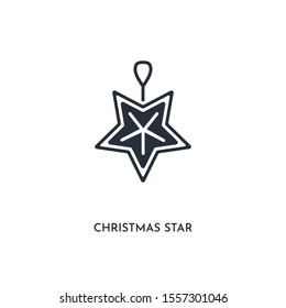 christmas star icon. simple element illustration. isolated trendy filled christmas star icon on white background. can be used for web, mobile, ui.