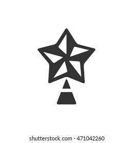 Christmas star icon in single color. Celebration December tree top decoration