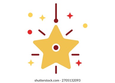 Weihnachtssternsymbol. Solides Symbolformat. Symbol zu Weihnachten. weihnachtliche Elemente, Vektorgrafik
