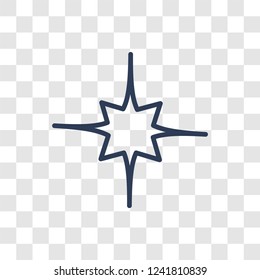 Christmas star icon. Trendy linear Christmas star logo concept on transparent background from Christmas collection