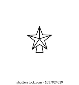 Christmas star icon. Winter icon. Simple, flat, outline, black.