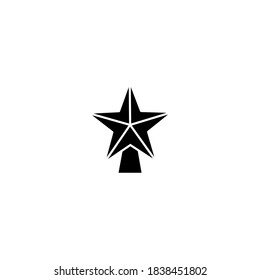 Christmas star icon. Winter icon. Simple, flat, black, glyph.