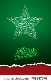 Christmas star Icons holiday Background set