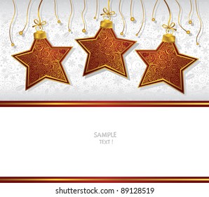 Christmas star illustration - postcard with a twinkling red star