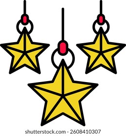 Christmas star Line vector Icon Design