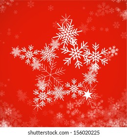 christmas star - made from snowflakes - christmas element - 2 of 10