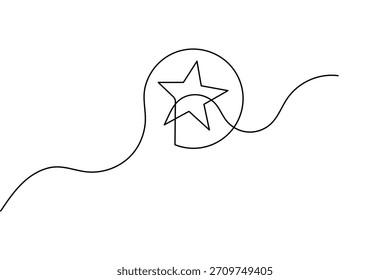 Estrella de Navidad minimalista continua de una línea de arte abstracto de vacaciones de diseño de Vector de contorno
